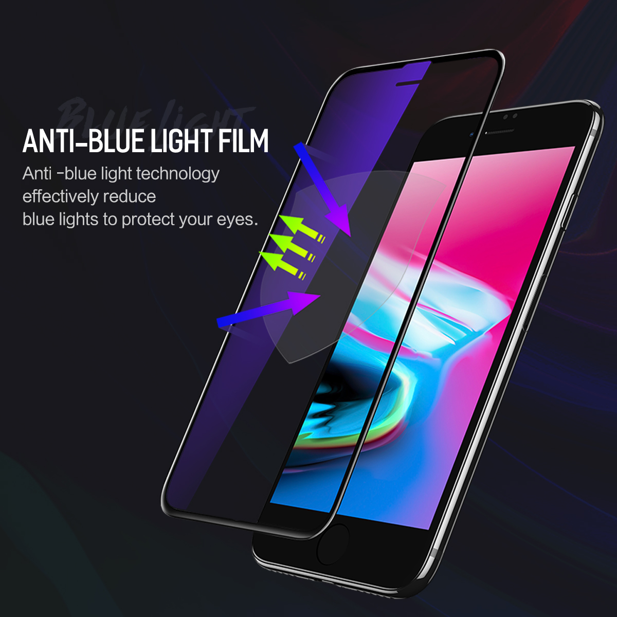 Rock-Tempered-Glass-Screen-Protector-For-iPhone-876s6-023mm-Anti-Blue-Light-Dustproof-Film-1291997-5